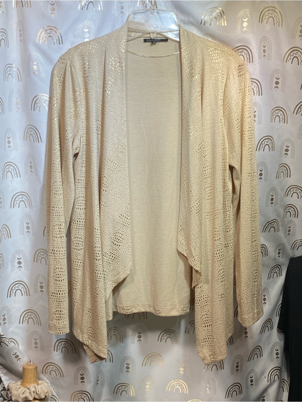 Lightweight Open-Front Cream Crochet Cardigan